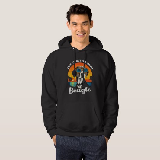 Beach with a Beagle Dog Hoodie (Vorne ganz)
