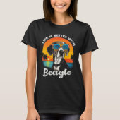 Beach  with a Beagle Dog T-Shirt (Vorderseite)