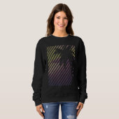 Beach With Sunset Stripes And Palm Trees Sweatshirt (Vorne ganz)
