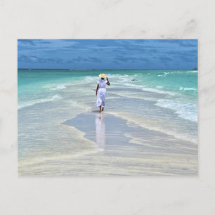 Beach Woman Feiertagspostkarte
