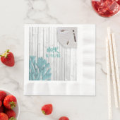 Beach Wood Aquamarin Coral Paper Napkins Serviette (Beispiel)