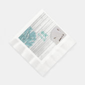 Beach Wood Aquamarin Coral Paper Napkins Serviette (Ecke)