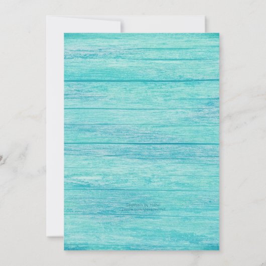 Beach Wood Sand Dollar Retirement Party Einladung (Rückseite)