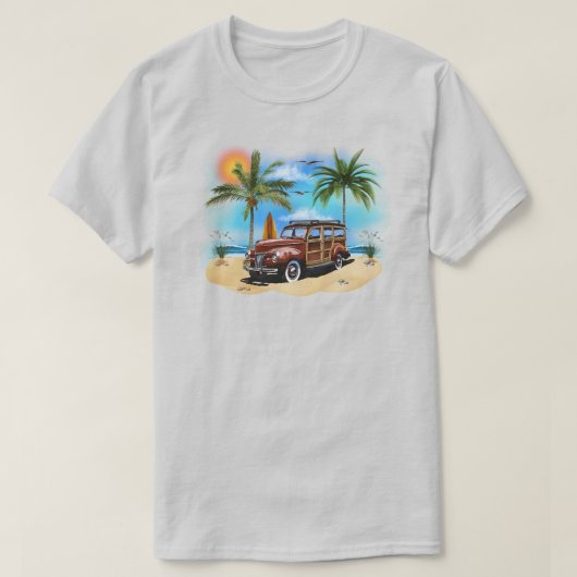 Beach Woody Wagon T - Shirt (Design vorne)
