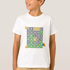 Beach Word Art Sommerurlaub Word Puzzle T-Shirt