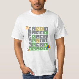Beach Word Art Sommerurlaub Word Puzzle T-Shirt
