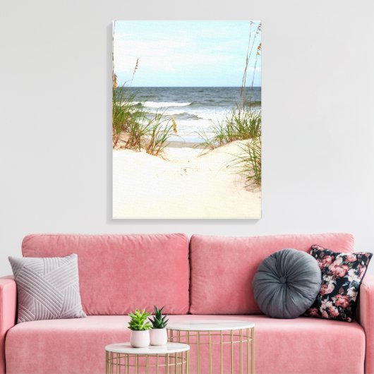 Beach Wrapped Canvas Leinwanddruck (Insitu (Wohnzimmer))