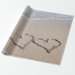 Beach Wrapping Paper Sand Hearts Beach Wedding Geschenkpapier<br><div class="desc">Beach Wrapping Paper Sand Hearts Beach Wedding</div>