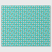 Beach Wreath Kleines Muster Aqua Geschenkpapier (Flach)