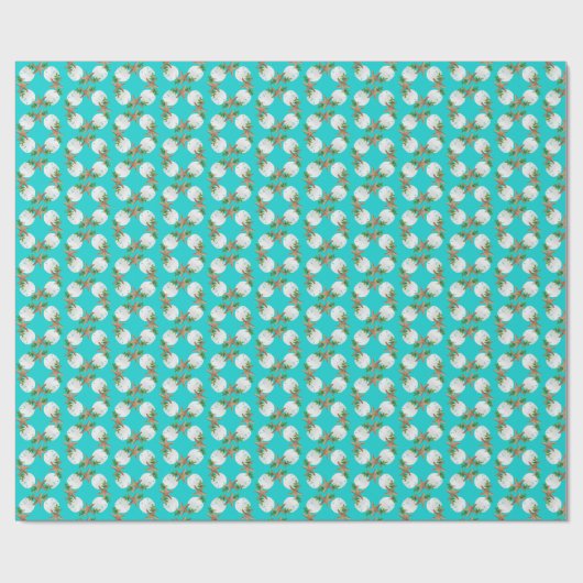 Beach Wreath Kleines Muster Aqua Geschenkpapier (Flach)