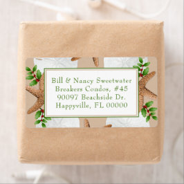Beach Wreath Sand Dollar Weihnachtsadressen Labels