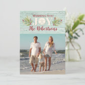 Beach wünscht Ihnen Weihnachts-Weihnachtskarte Einladung (Stehend Vorderseite)