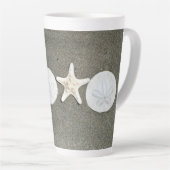 Beach X's and O's Foto Latte Coffee Tasse (Rechte Ecke)