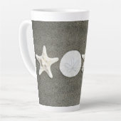 Beach X's and O's Foto Latte Coffee Tasse (Linke Ecke)
