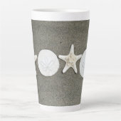 Beach X's and O's Foto Latte Coffee Tasse (Vorderseite)