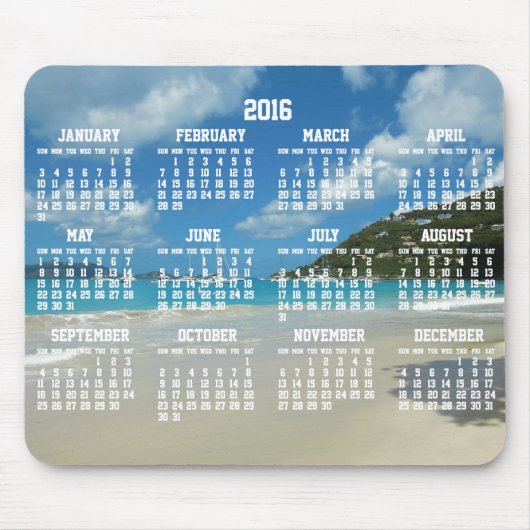 Beach Yearly Calendar 2016 Mouse Pads Mousepad (Vorne)