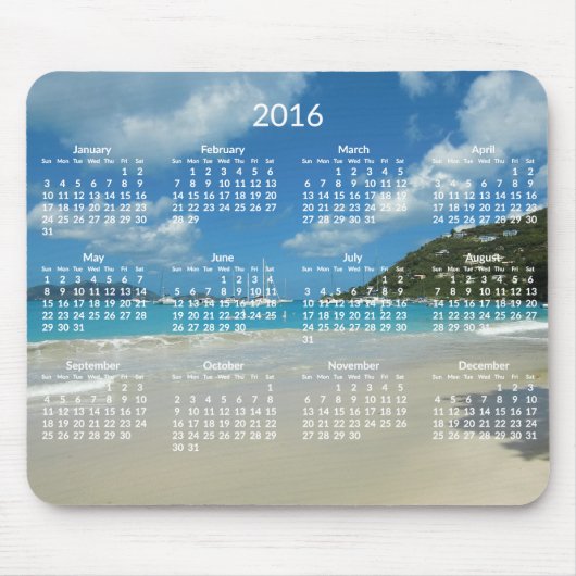 Beach Yearly Calendar 2016 Mousepads Fotos hinzufü (Vorne)