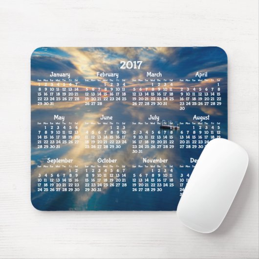 Beach Yearly Calendar 2017 Mouse Pad Mousepad (Mit Mouse)