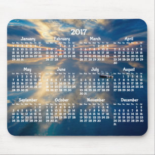 Beach Yearly Calendar 2017 Mouse Pad Mousepad