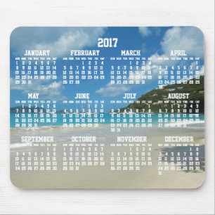 Beach Yearly Calendar 2017 Mouse Pads Mousepad
