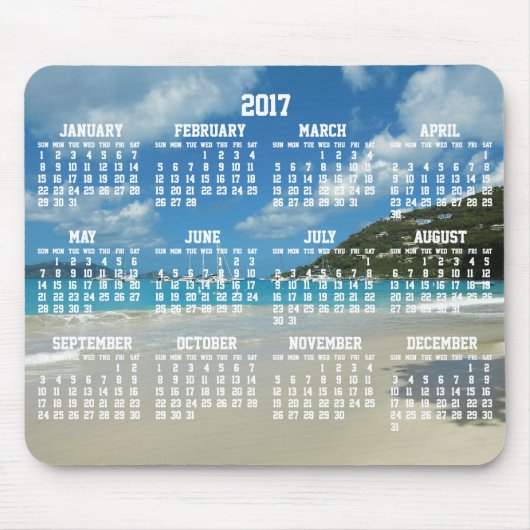 Beach Yearly Calendar 2017 Mouse Pads Mousepad (Vorne)