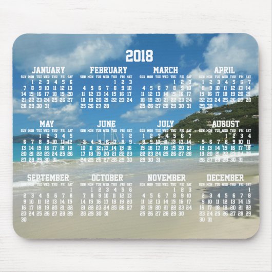 Beach Yearly Calendar 2018 Mouse Pads Mousepad (Vorne)