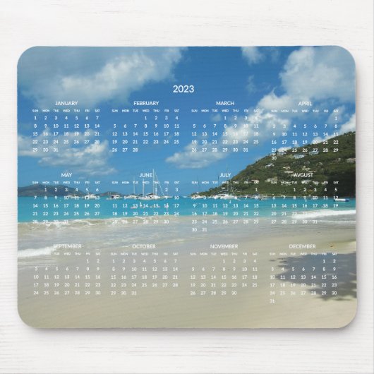 Beach Yearly Calendar 2023 Mouse Pad Mousepad (Vorne)