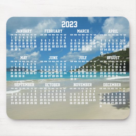 Beach Yearly Calendar 2023 Mouse Pads Mousepad (Vorne)
