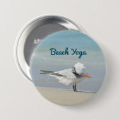 Beach Yoga Royal Tern Funny Bird Button (Vorne & Hinten)