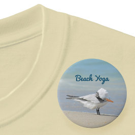 Beach Yoga Royal Tern Funny Bird Button