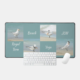 Beach Yoga Seabirds Terns Fotografisch Schreibtischunterlage