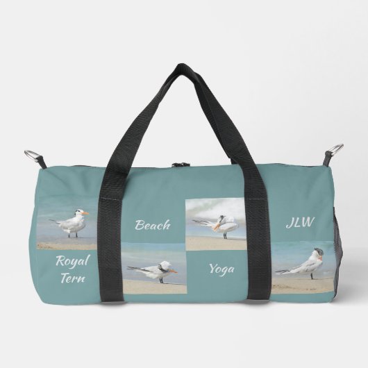 Beach Yoga Seabirds Terns Fotografisches Aqua Blue Duffle Bag (Vorderseite)