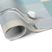 Beach Yoga Seabirds Terns Fun Fotografisch Geschenkpapier (Rolleneckpunkt)