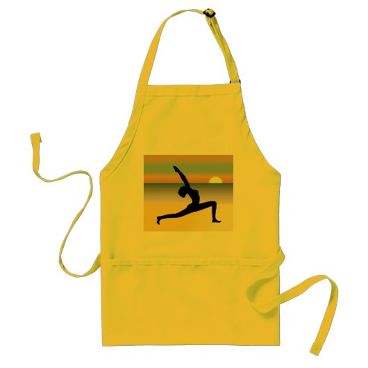 Beach Yoga Woman Posing Silhouette Custom Schürze (Vorne)