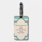 Beach Zickzack Zigzag Monogram Gepäckanhänger (Rückseite vertikal)