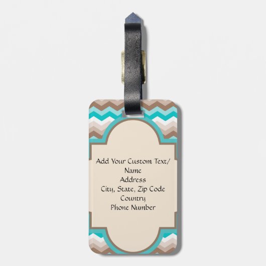 Beach Zickzack Zigzag Monogram Gepäckanhänger (Rückseite vertikal)