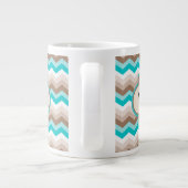 Beach Zickzack Zigzag Monogramm Jumbo-Tasse (Rückseite)