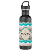 Beach Zickzack Zigzag Monogramm Trinkflasche (Vorderseite)