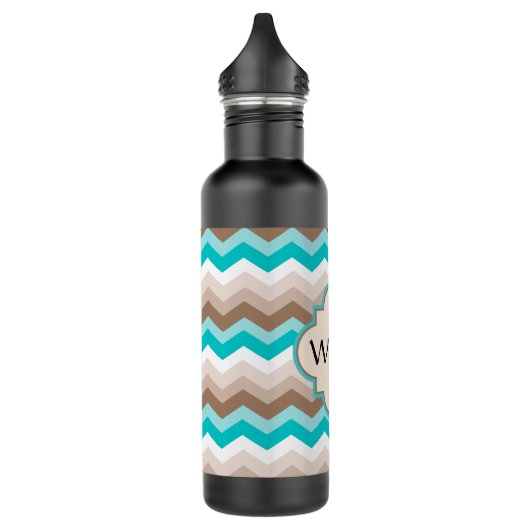 Beach Zickzack Zigzag Monogramm Trinkflasche (Links)