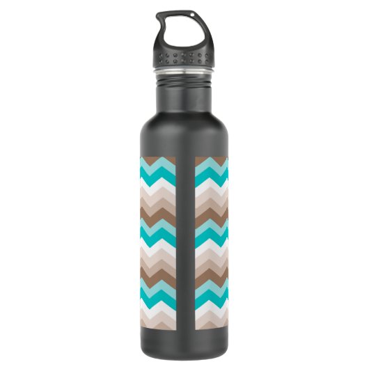 Beach Zickzack Zigzag Monogramm Trinkflasche (Rückseite)