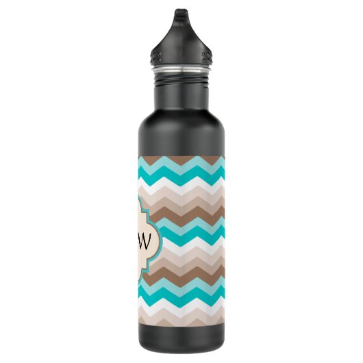 Beach Zickzack Zigzag Monogramm Trinkflasche (Rechts)