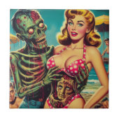 Beach Zombie Girl Fliese (Vorderseite)