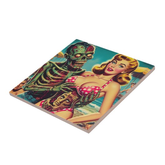 Beach Zombie Girl Fliese (Seite)