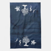 Beach Zuhause Bath Navy Weißes Seepferd Schildkröt Geschirrtuch (Vertikal)
