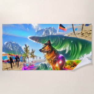 Beach Zuhause Beach German Shepherd Dog Strandtuch
