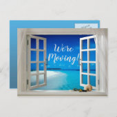 Beach Zuhause Ocean Seashell Adressänderung Ankündigungspostkarte (Vorne/Hinten)