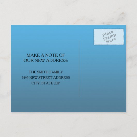 Beach Zuhause Ocean Seashell Adressänderung Ankündigungspostkarte (Rückseite)