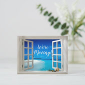 Beach Zuhause Ocean Seashell Adressänderung Ankündigungspostkarte (Stehend Vorderseite)