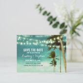 Beachaquamarine ombre Save the Date Postkarten (Stehend Vorderseite)