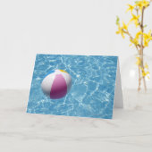 Beachball im Schwimmbad Karte (Gelbe Blume)